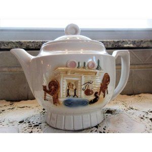 Porcelier teapot, 1930s, made in USA, collectable teapot, 60 oz, 7.5 cups